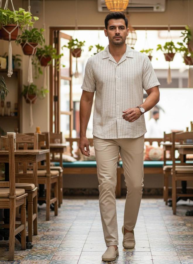TRULOOM Men Striped Relaxed Fit Shirt - Image 4